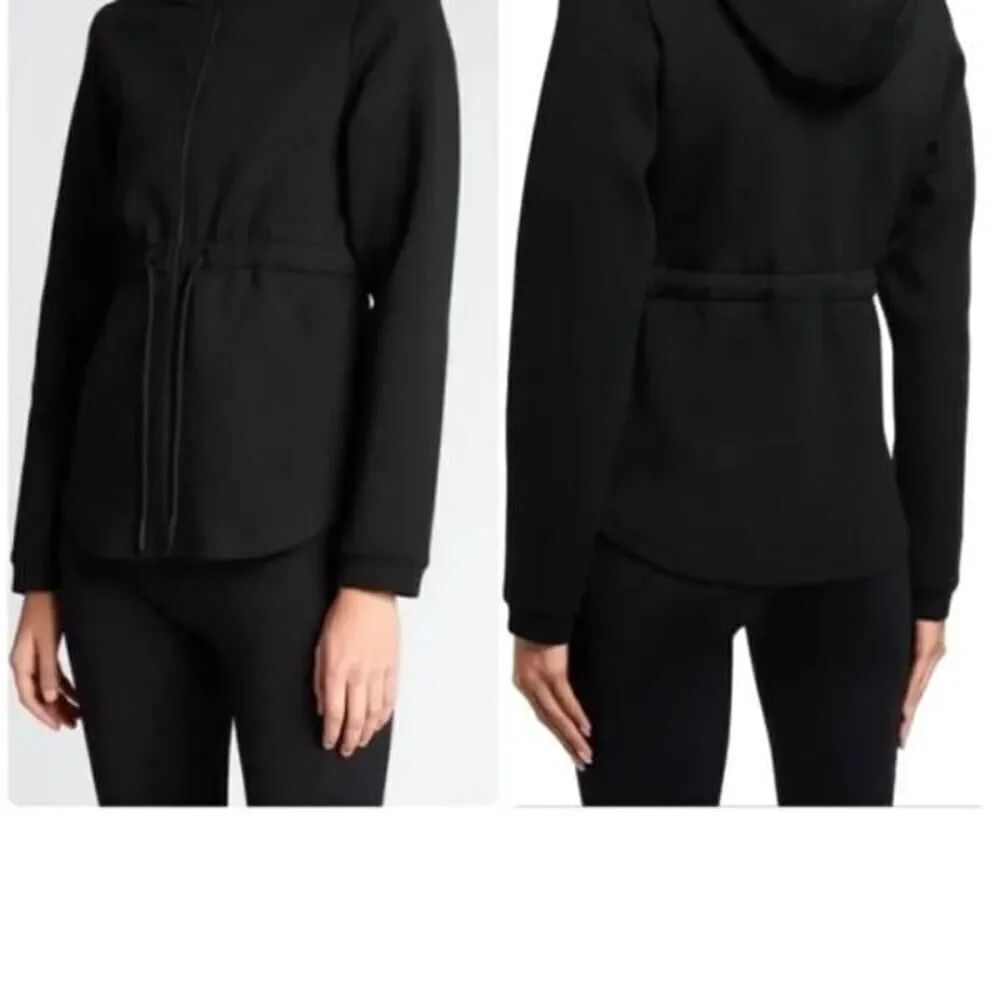 Varley Sofia black drawstring full zip  athletic athleisure jacket sz Small